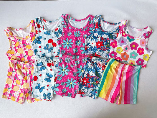 Printed Biker Short Sets