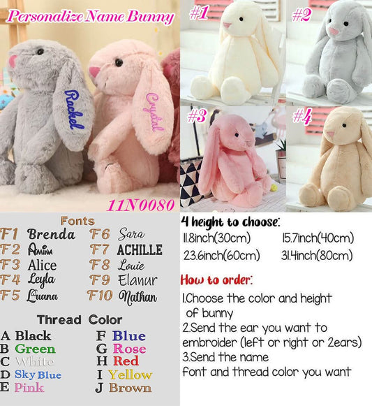 Personalized Embroidered Easter Bunny