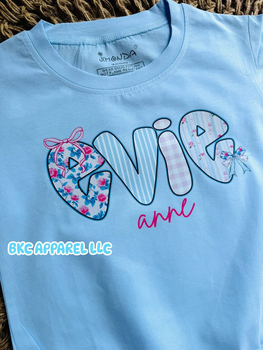 Floral Bow Custom Name