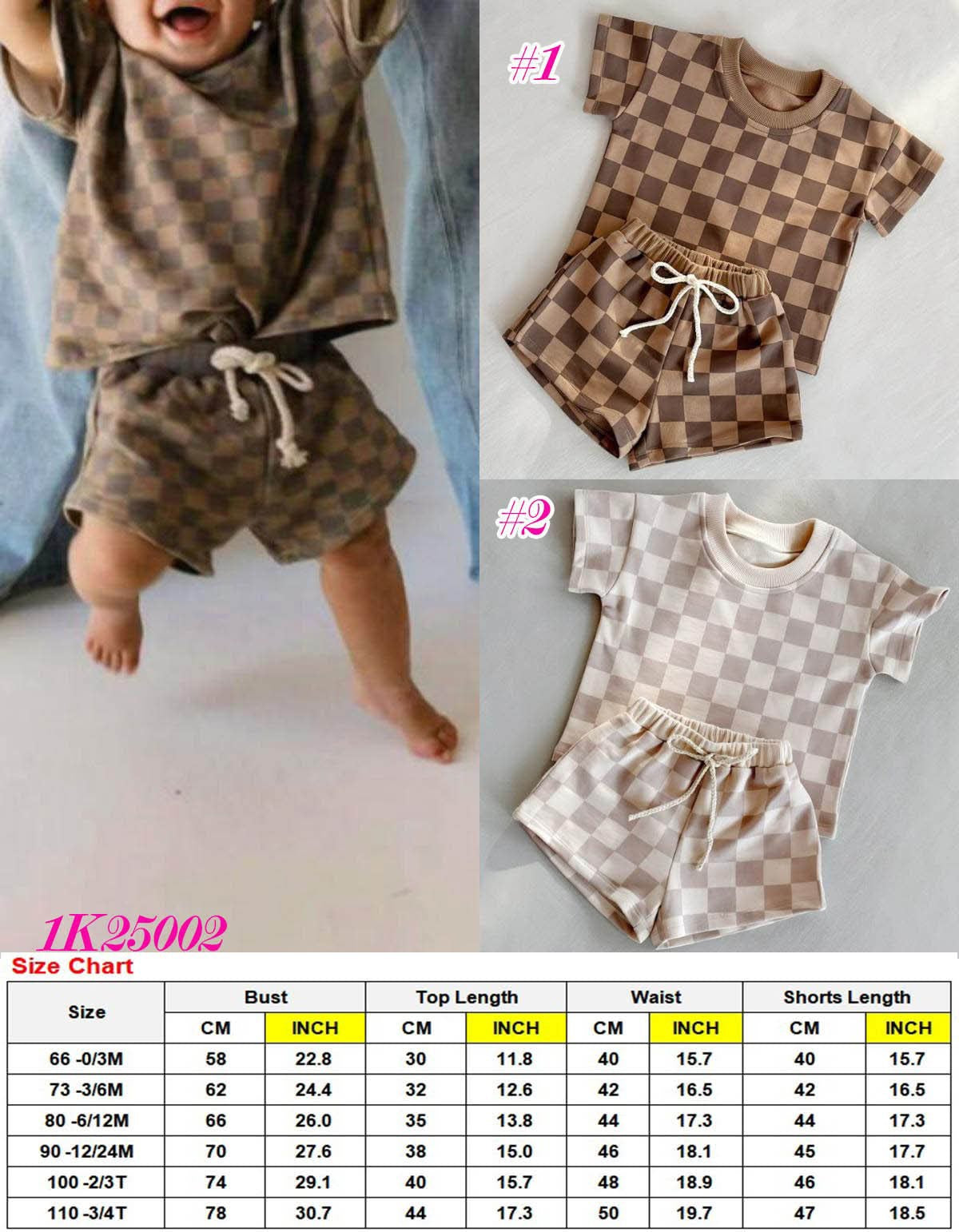 Checkered Shorts Set