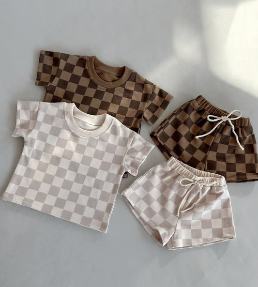 Checkered Shorts Set