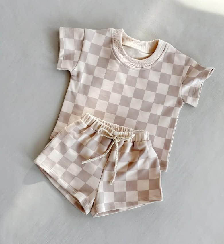 Checkered Shorts Set