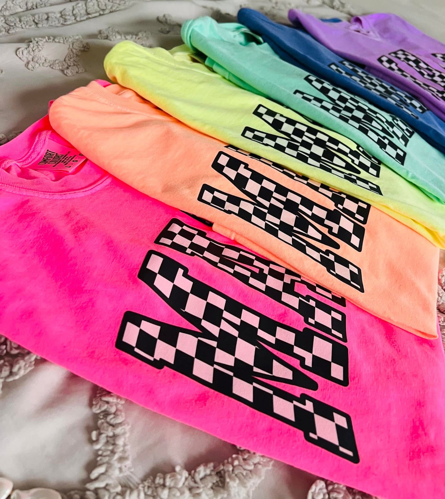 Neon Checkered Tee