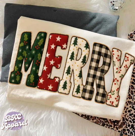 Faux Embroidered Christmas Patch Work