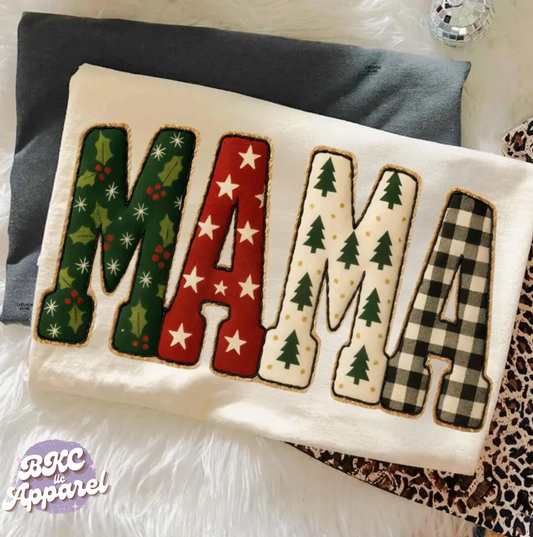 Faux Embroidered Christmas Patch Work