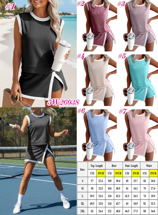 Ribbed 2 Piece Skirt Set