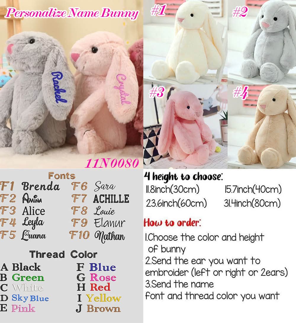 Personalized Embroidered Easter Bunny