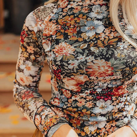 Floral Mesh Layering Shirt