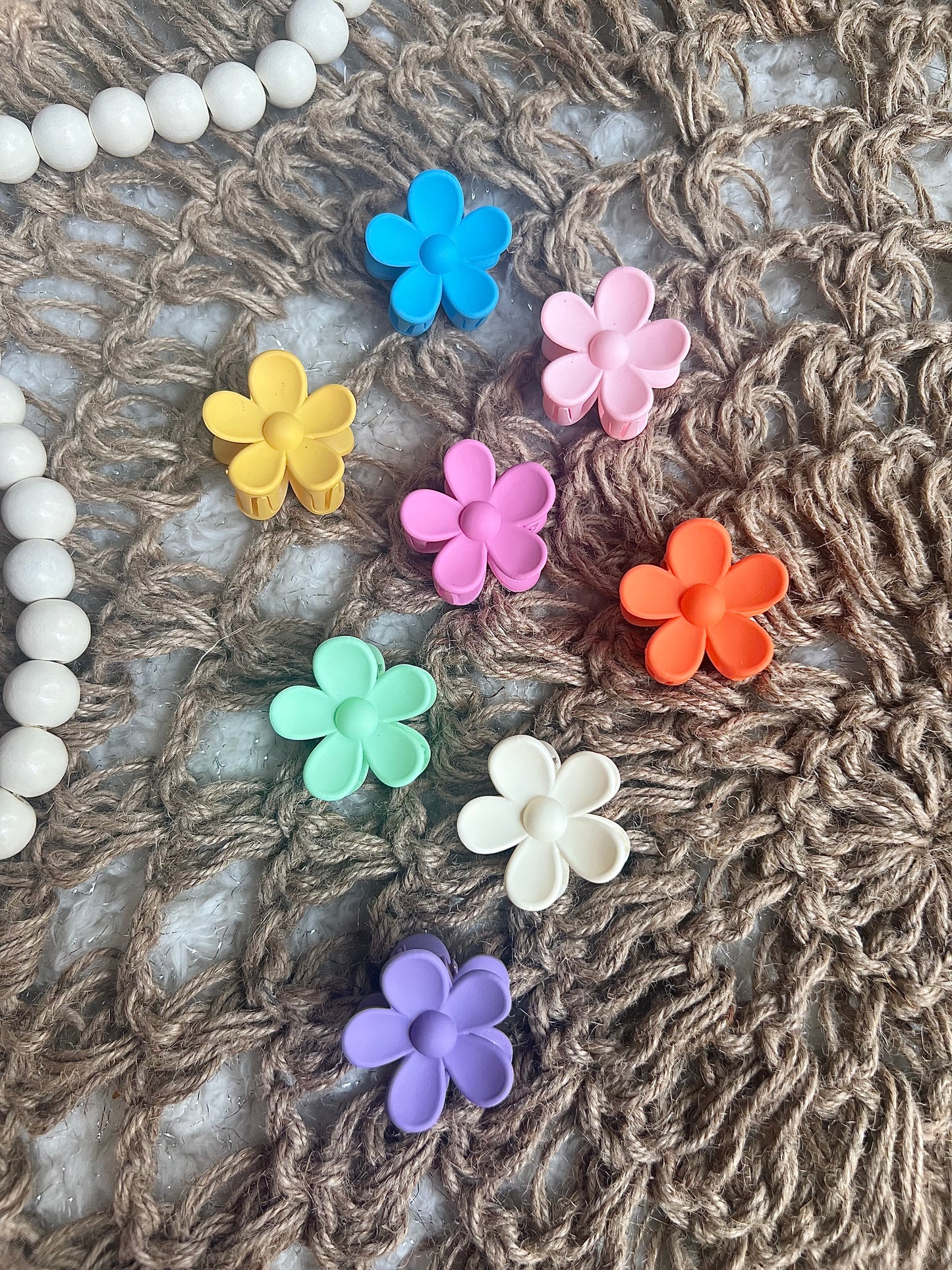 Pack of 8 Mini Flower Hair Clips